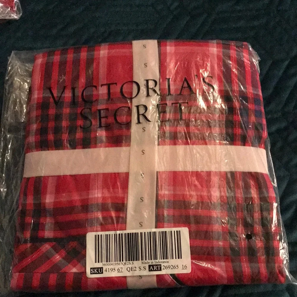 Victoria's Secret Red and Black Plaid Pajamas - Picture 2 of 2